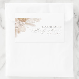Boho Pampas Grass Baby Shower Rechteckiger Aufkleber