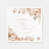 Boho Pampas Grass Baby Shower Serviette (Vorderseite)