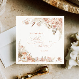 Boho Pampas Grass Baby Shower Serviette