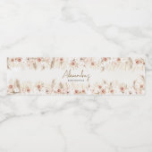 Boho Pampas Grass Baby Shower  Wasserflaschenetikett (Einzelnes Label)