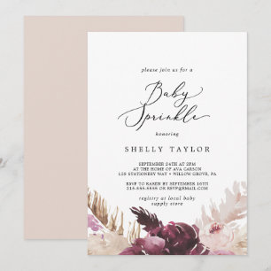 Boho Pampas Grass Baby Sprinkle Einladung