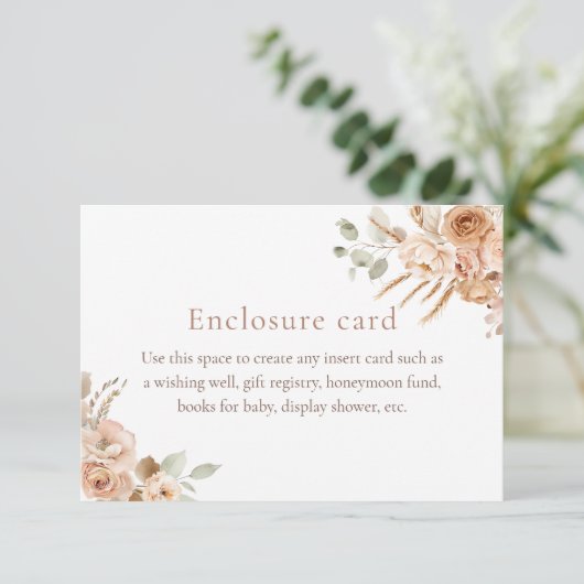 Boho Pampas Grass Babydusche Umschließkarte Einladung (Stehend Vorderseite)