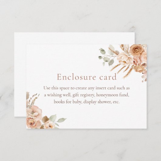 Boho Pampas Grass Babydusche Umschließkarte Einladung (Vorne/Hinten)