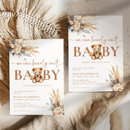 Boho Pampas Grass Babydusche wir frühzeitig abwart Einladung
