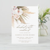Boho Pampas Grass Bachelorette Itinerary Weekend Einladung (Stehend Vorderseite)