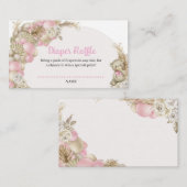 Boho Pampas Grass Ballon Teddy Bear Diaper Raffle Begleitkarte (Vorne/Hinten)