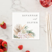 Boho Pampas Grass Beach Floral Name Serviette (Beispiel)