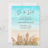 Boho Pampas Grass Beach Scene Wedding Save The Date (Vorderseite)
