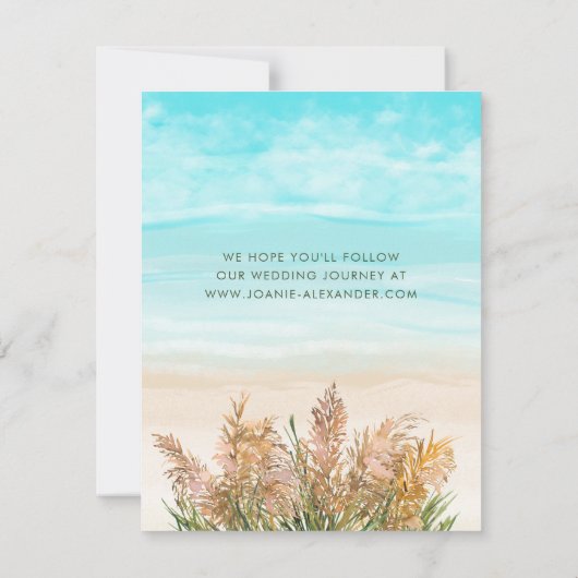 Boho Pampas Grass Beach Scene Wedding Save The Date (Rückseite)