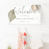 Boho Pampas Grass Begrüßungsnamen Datum Banner (Insitu)