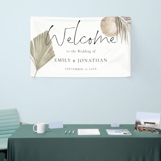 Boho Pampas Grass Begrüßungsnamen Datum Banner (Messeveranstaltung)