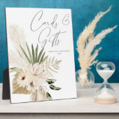 Boho Pampas Grass & Beige Blumenkarten Geschenke 1 Fotoplatte (Seite)