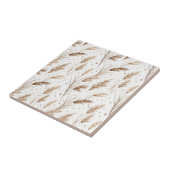 Boho Pampas Grass Beige Brown Star Pattern (1) Fliese (Seite)