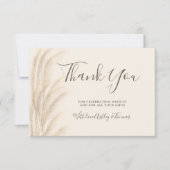 Boho pampas grass beige danke Baby Dusche (Vorderseite)