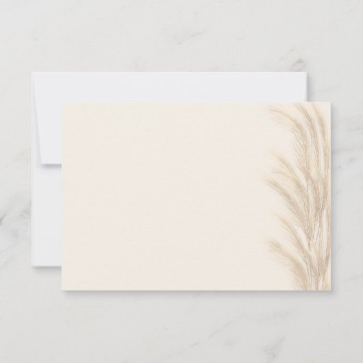 Boho pampas grass beige danke Baby Dusche (Rückseite)