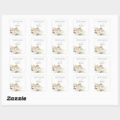 Boho Pampas Grass & Beige Floral Square Sticker 1 (Blatt)