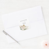 Boho Pampas Grass & Beige Floral Square Sticker 1 (Umschlag)