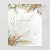 BOHO Pampas Grass Beige Grüne Terracotta Hochzeit Flyer (Hinten)