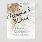 BOHO Pampas Grass Beige Grüne Terracotta Hochzeit Flyer (Vorne)