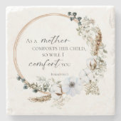 Boho Pampas Grass Bible Verse Gott wird Sie tröste Steinuntersetzer (Vorderseite)