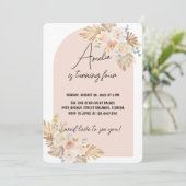 Boho Pampas Grass Birthday Einladung (Stehend Vorderseite)