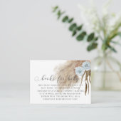 Boho Pampas Grass Blue Baby Showbuchanfrage Begleitkarte (Stehend Vorderseite)