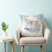 Boho Pampas Grass Blue Floral Rocking Horse Kissen (Stuhl )