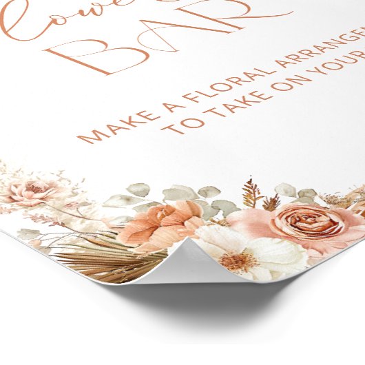 Boho Pampas Grass Blume Bar Poster (Ecke)