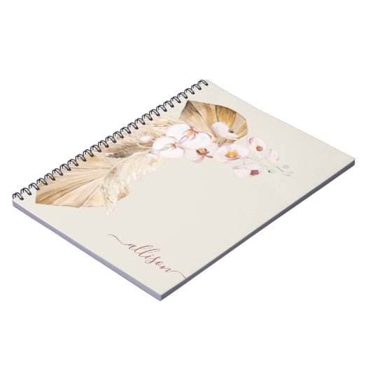 Boho Pampas Grass Blume Notizblock (Linke Seite)