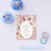 Boho Pampas Grass Blumendusche Einladung Flyer (Einzeln)