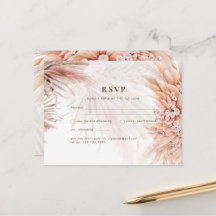 BOHO Pampas Grass Blush Hochzeit Postkarte