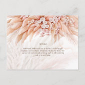 BOHO Pampas Grass Blush Hochzeit Postkarte (Rückseite)