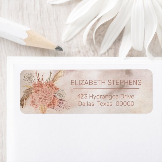 Boho Pampas Grass | Blush Hydrangea Blooms (Insitu)