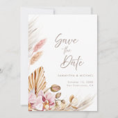 Boho Pampas Grass Blush Orchid Save the Dave Card Einladung (Vorderseite)