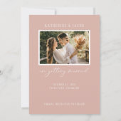 Boho Pampas Grass Blush Pink Foto Hochzeit Save The Date (Rückseite)