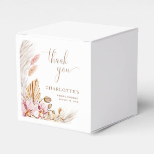 Boho Pampas Grass Blush Pink Gold BRAUTPARTY Geschenkschachtel