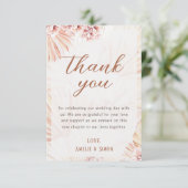 Boho Pampas Grass Bohemische Blüte Terrakotta auf  Dankeskarte (Stehend Vorderseite)