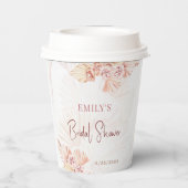 Boho Pampas Grass Bohemisches Brautparty Kaffee Pappbecher (Rückseite)