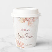 Boho Pampas Grass Bohemisches Brautparty Kaffee Pappbecher (Vorderseite)