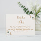 Boho Pampas Grass Books for Baby Card | Neutral Dankeskarte (Stehend Vorderseite)