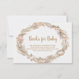 Boho Pampas Grass Books for Baby Card | Neutral Dankeskarte