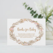 Boho Pampas Grass Books for Baby Card | Neutral Dankeskarte (Stehend Vorderseite)