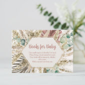 Boho Pampas Grass Books for Baby Card | Neutral Dankeskarte (Stehend Vorderseite)