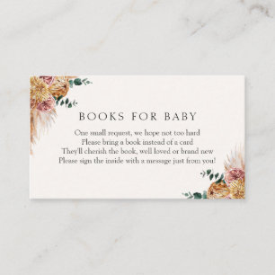 Boho Pampas Grass Books for Baby Insert card