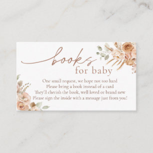 Boho Pampas Grass Books for Baby Insert Card
