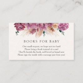 Boho Pampas Grass Books for Baby Insert Card