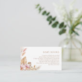Boho Pampas Grass Books für Babydusche | Begleitkarte (Stehend Vorderseite)