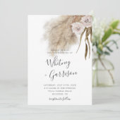 Boho Pampas Grass Botanische Hochzeit Einladung (Stehend Vorderseite)