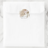 Boho Pampas Grass Botanisches Brautparty Runder Aufkleber (Tasche)