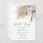Boho Pampas Grass Boy Baby Shower Einladung (Vorderseite)